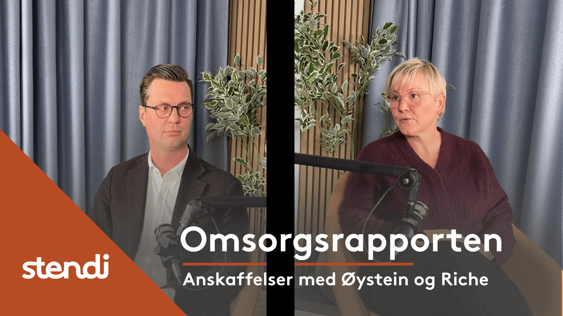 Mann med briller og kvinne med kort lyst hår i Stendis studio