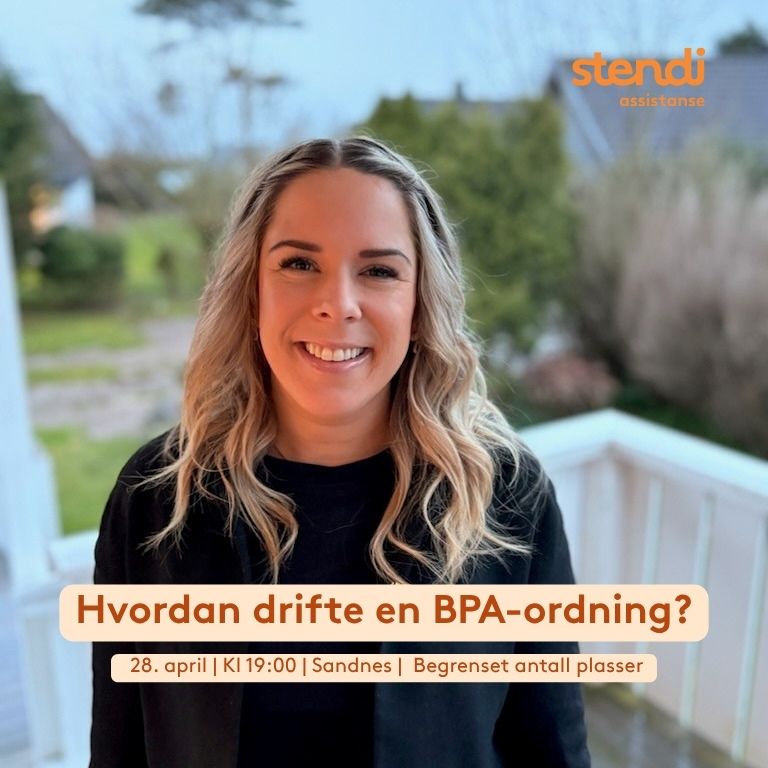 Ung kvinne smiler til kameraet. Tekst oppå bildet med kursinfo Sandnes